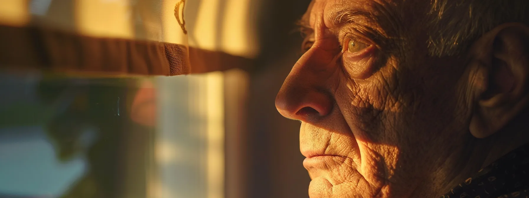 a concerned person observing a loved one's subtle behavioral changes, with a shadow of worry in their eyes.