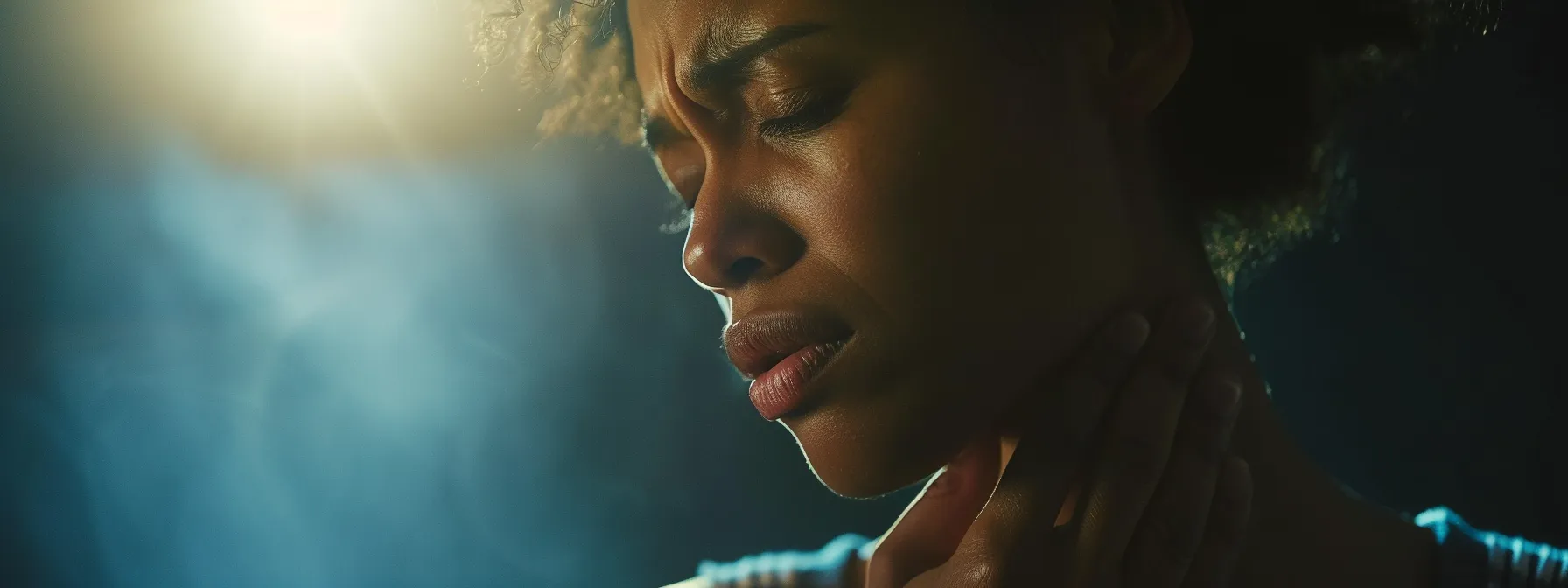 a person holding their chest in pain, with a look of concern and discomfort on their face, symbolizing the importance of recognizing early indicators of serious medical conditions.