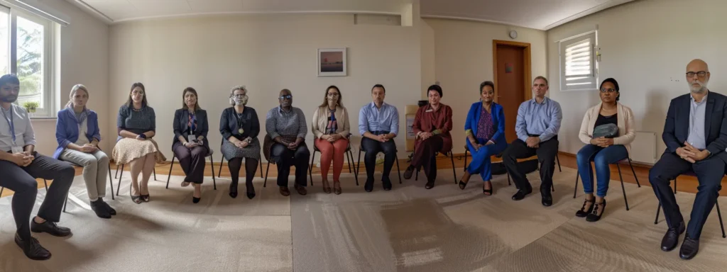 a diverse group of health professionals in a therapy session, using innovative and inclusive techniques to support neurodiverse individuals.