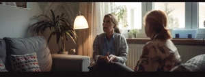 How Mental Health Therapy Can Transform Your Life 9 a therapist guiding a client in emdr therapy, with the client visually reframing traumatic memories in a serene and supportive environment.