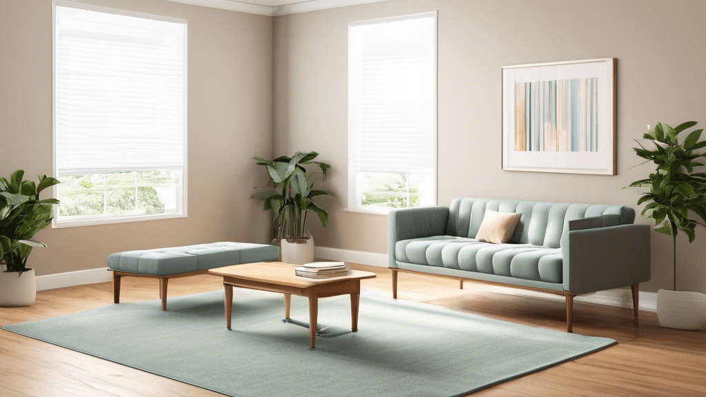 A serene therapy room with a comfortable couch and calming decor.
