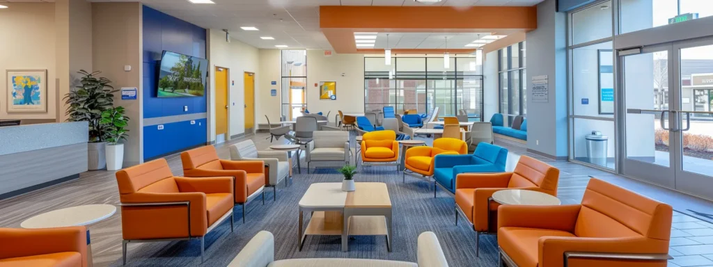 a modern, welcoming behavioral health care facility is depicted, showcasing a diverse group of patients engaging in therapy sessions and support discussions in bright, inviting therapy rooms, emphasizing the importance of accessibility and community in mental health care.