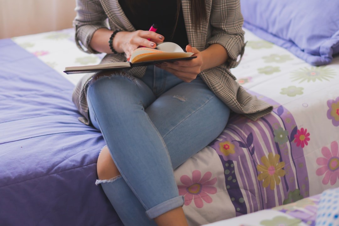 Young woman in different activities at home.