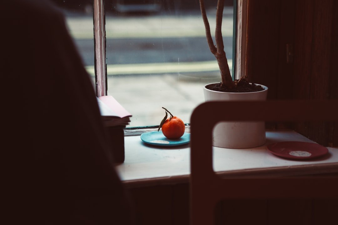 orange fruit on saucer.