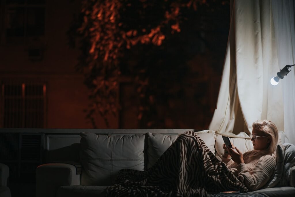 woman reading.