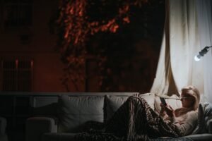 woman reading.