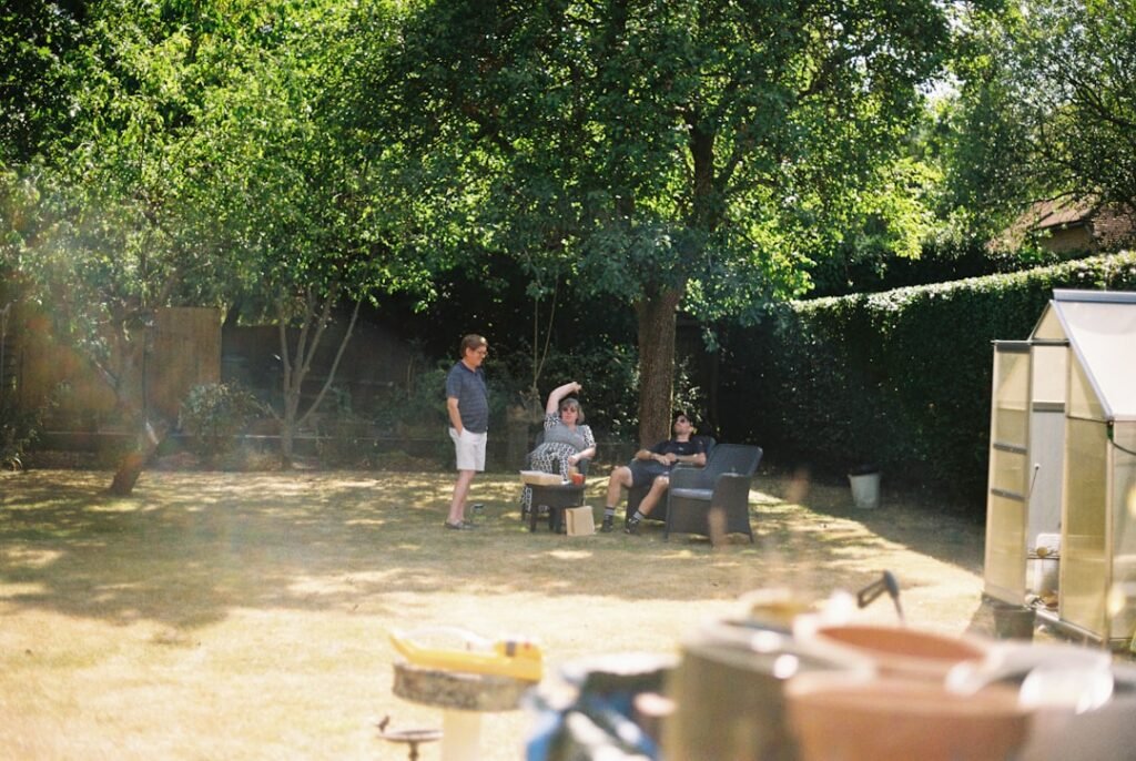 Virtual IOP in San Diego, California 1 Three children relaxing in a sunny backyard.