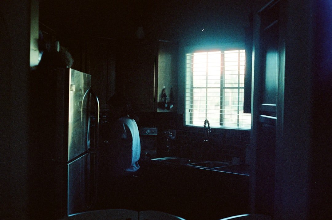 Moody kitchen.