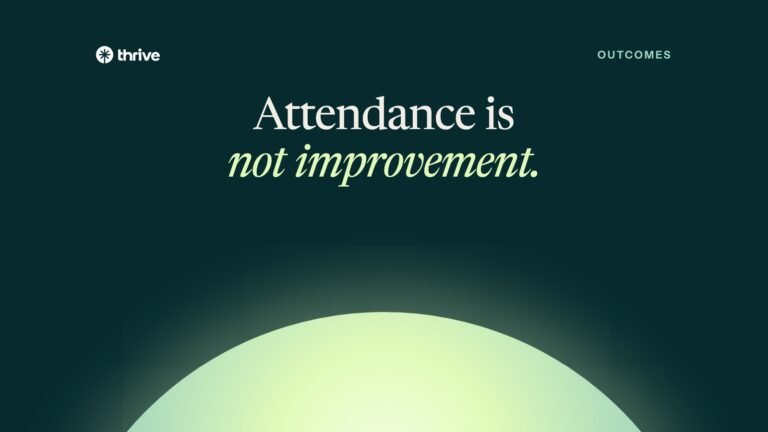 Outcomes: Attendance is not improvement.. Thrive.