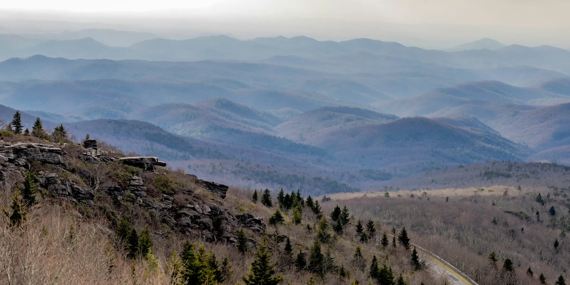 Layered Blue Ridge Mountains from Rough Ridge